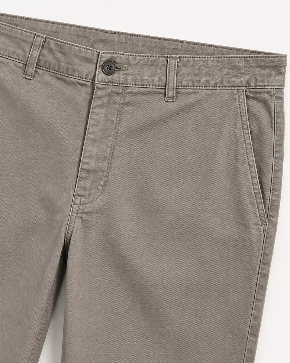 Taupe Chino, front detail