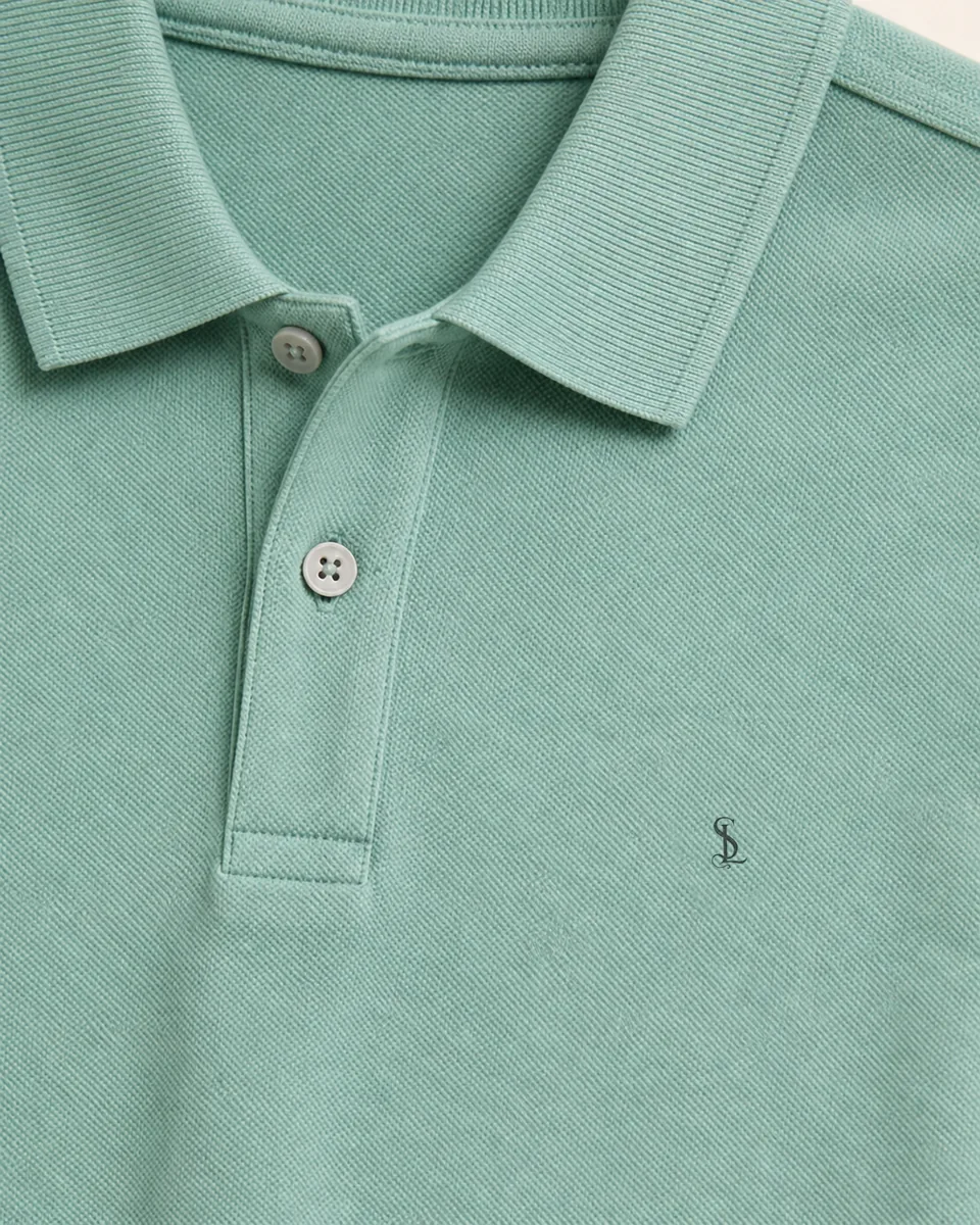 Mint Polo, detail collar placket monogram