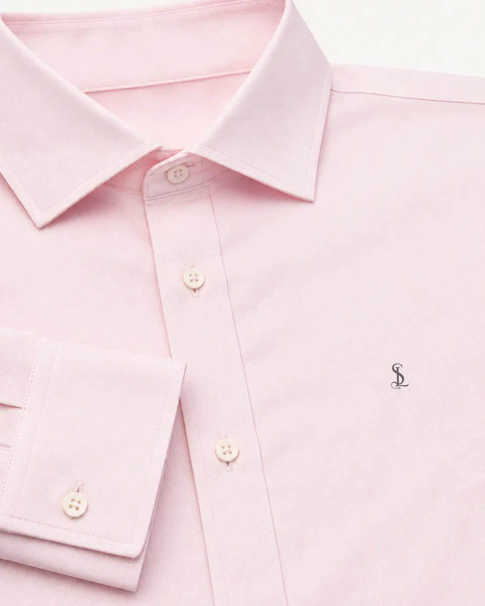 Pale-Pink Dress Shirt, detail collar cuff monogram