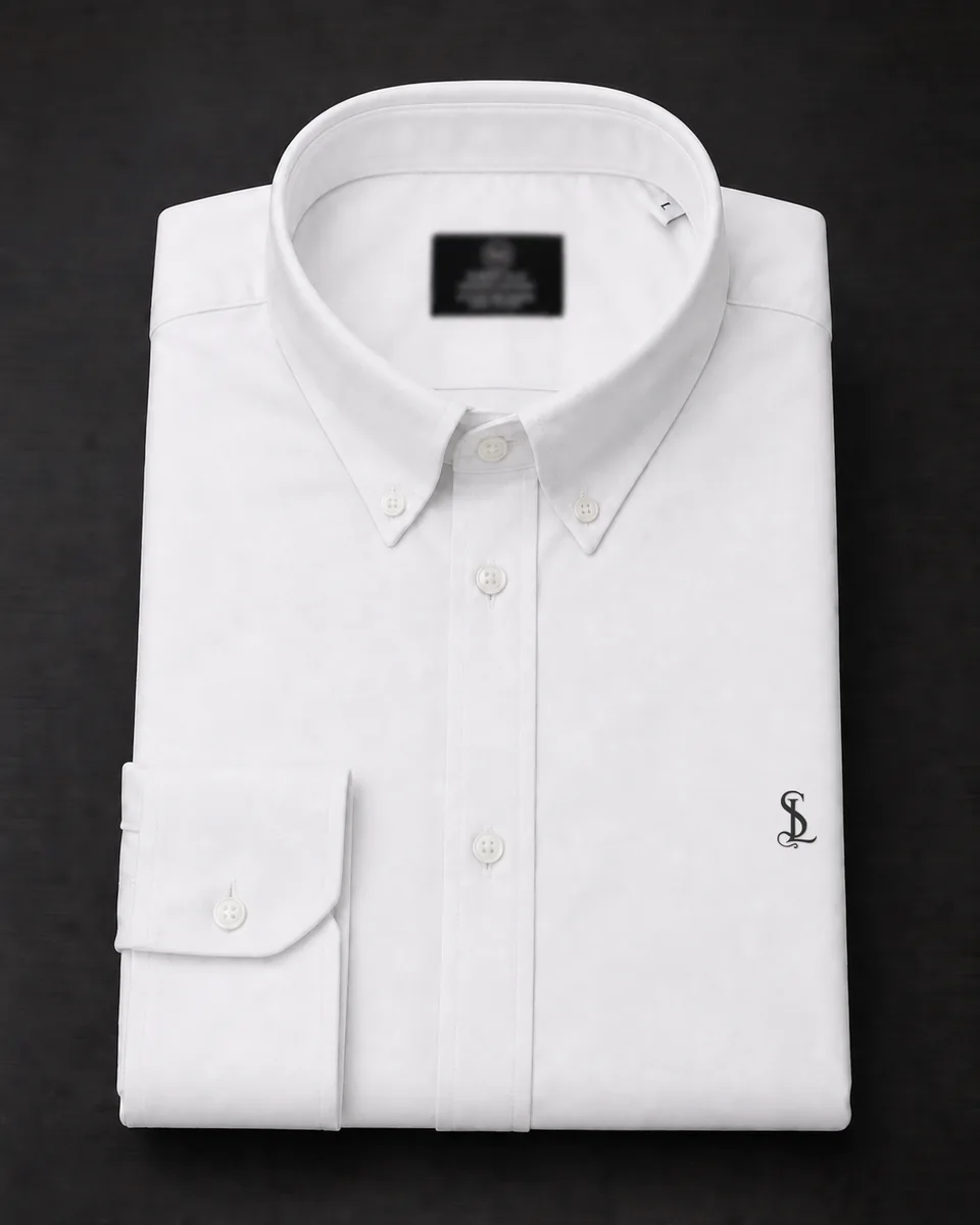 Button-Down Shirt in Optic white, folded presentation