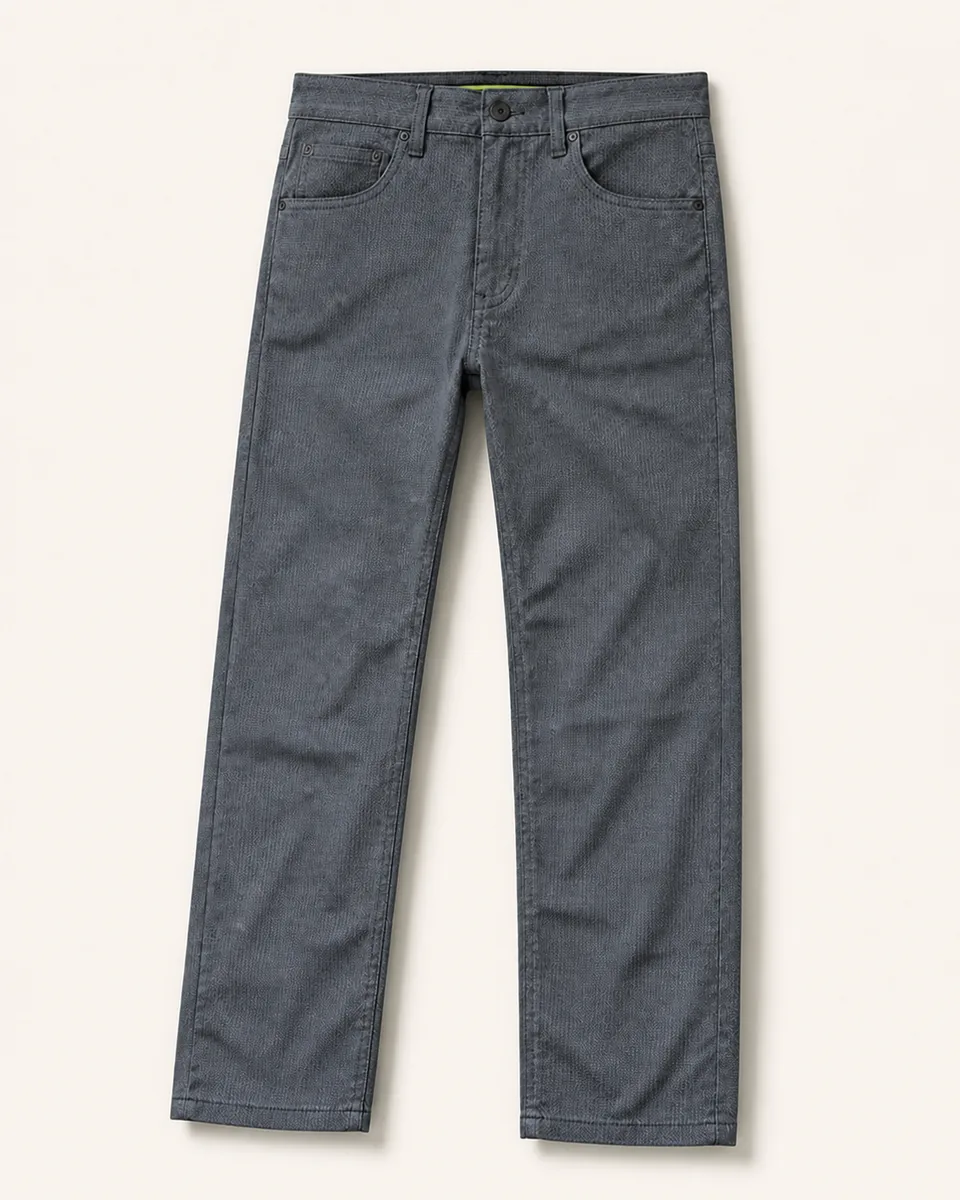 Textured Gray Trouser, front three quarter