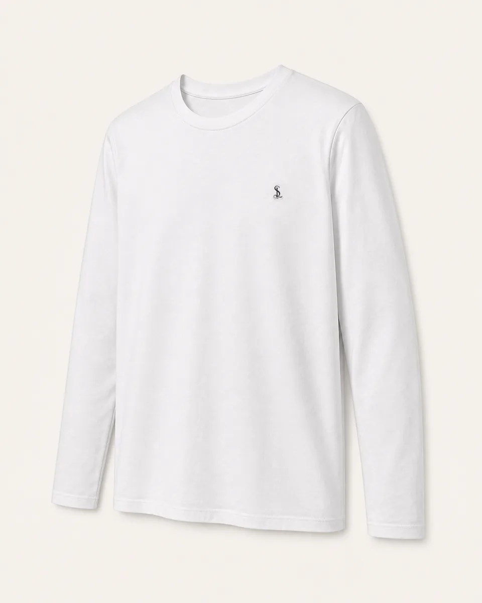 Snow White Long-Sleeve Crewneck Tee, Three Quarter Catalog