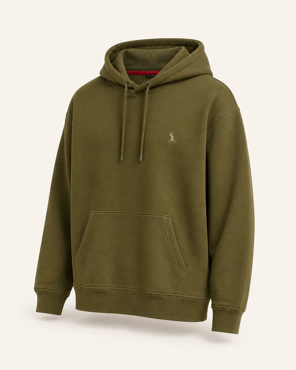 Military Olive Hoodie, Three Quarter Catalog