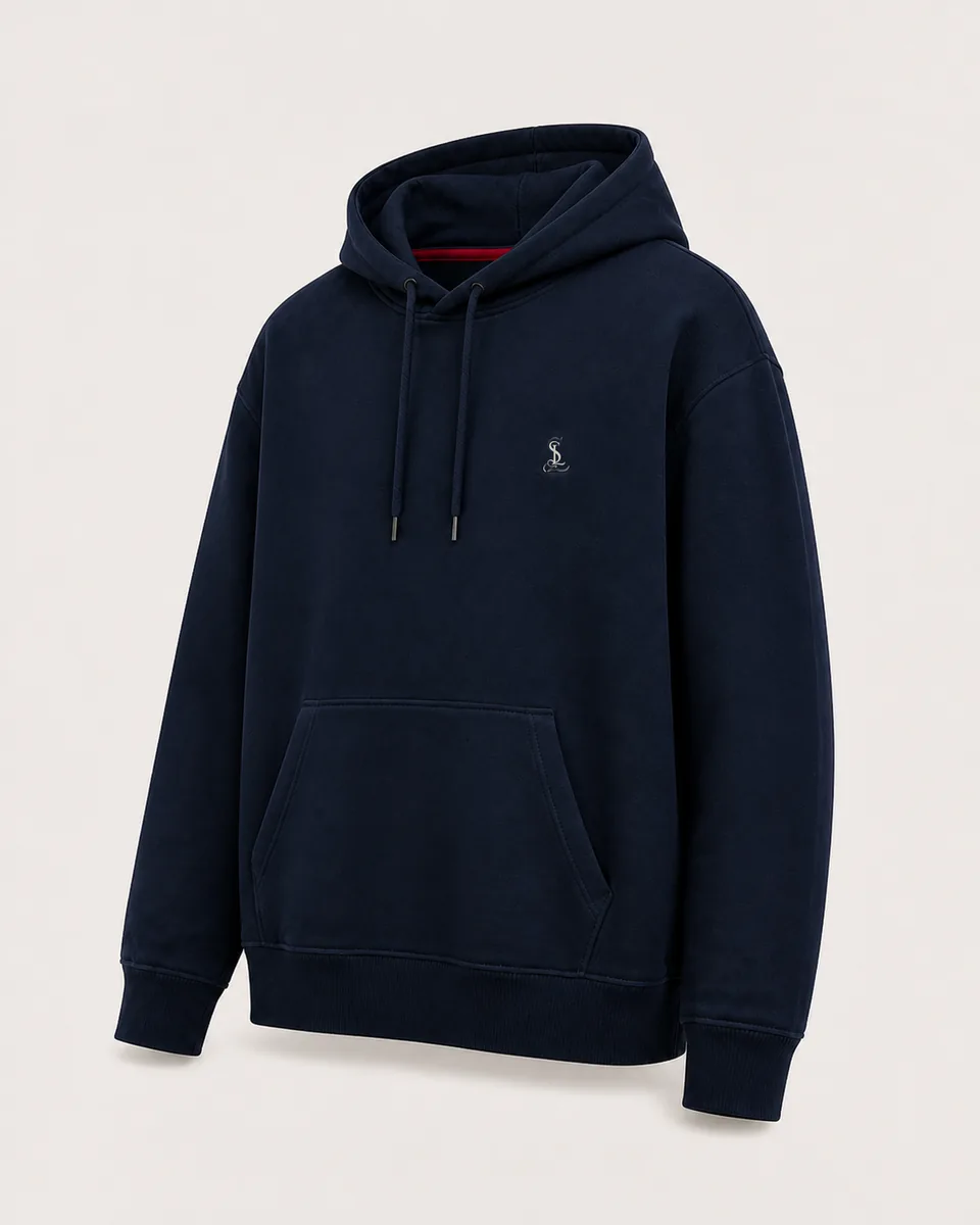 Deep-Navy Hoodie, Three Quarter Catalog