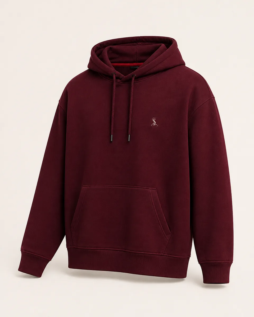 Burgundy Hoodie, Three Quarter Catalog