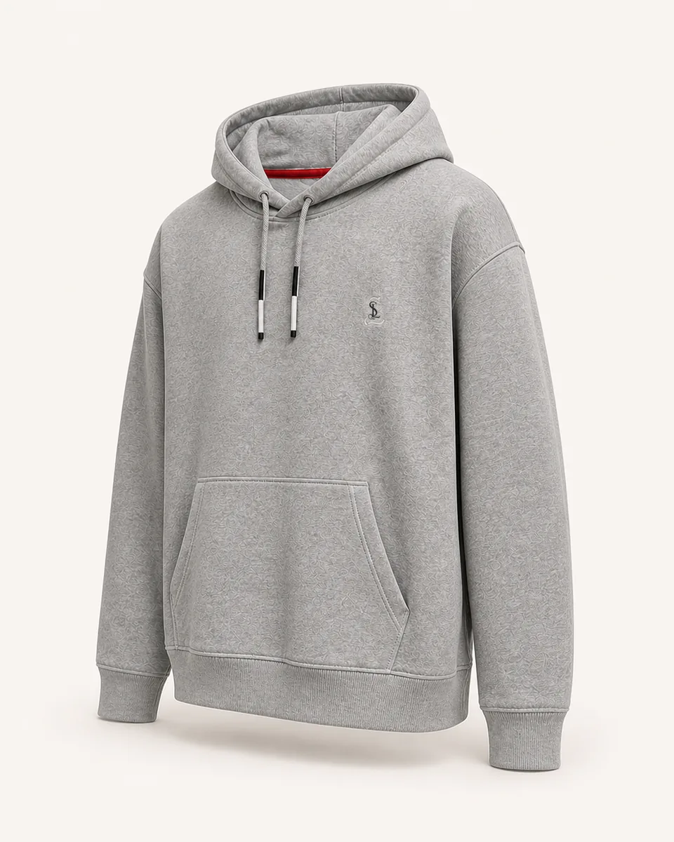 Heather-Gray Hoodie, Three Quarter Catalog