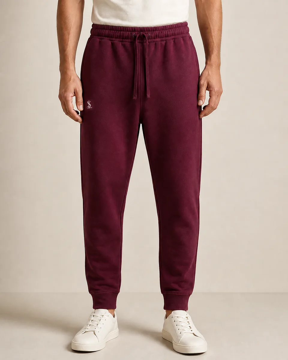 Burgundy Jogger, On Model Studio