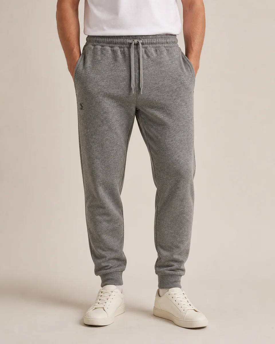Heather-Gray Jogger, On Model Studio