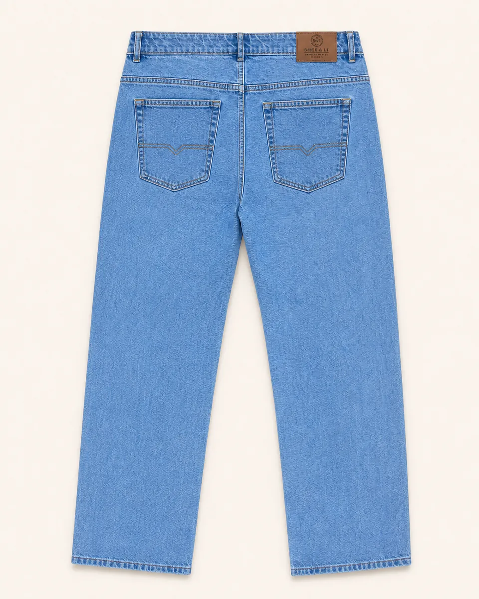 Straight-Leg Jean in Medium light wash, back catalog view