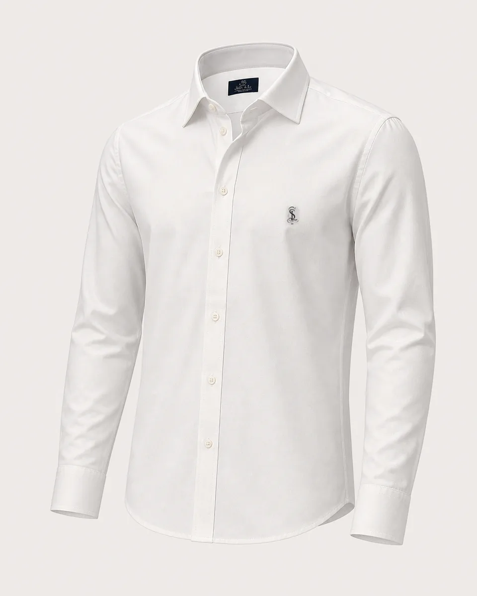 White Oxford Shirt 02, Front Three Quarter Catalog