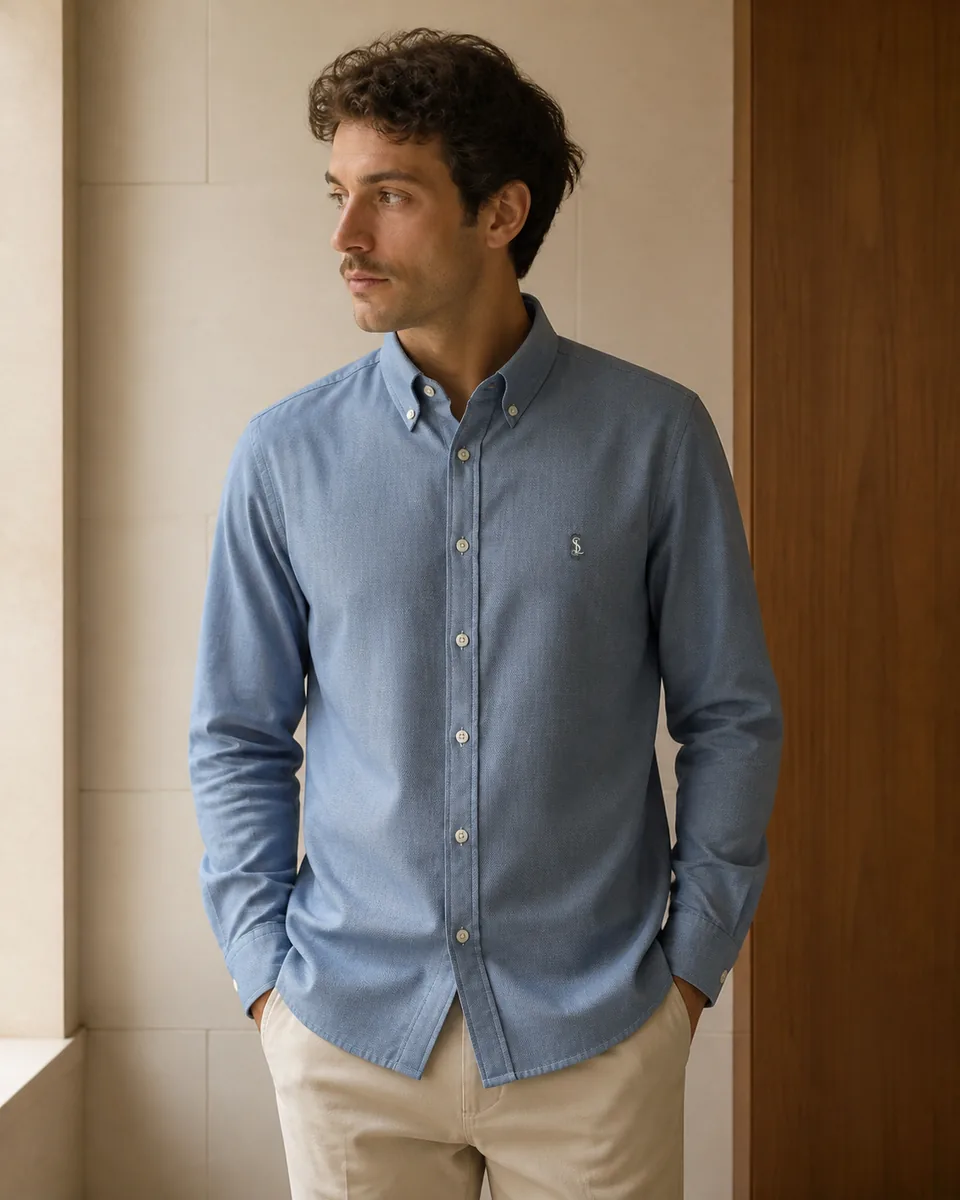 Dark-Blue Oxford Shirt 02, Lifestyle Campaign