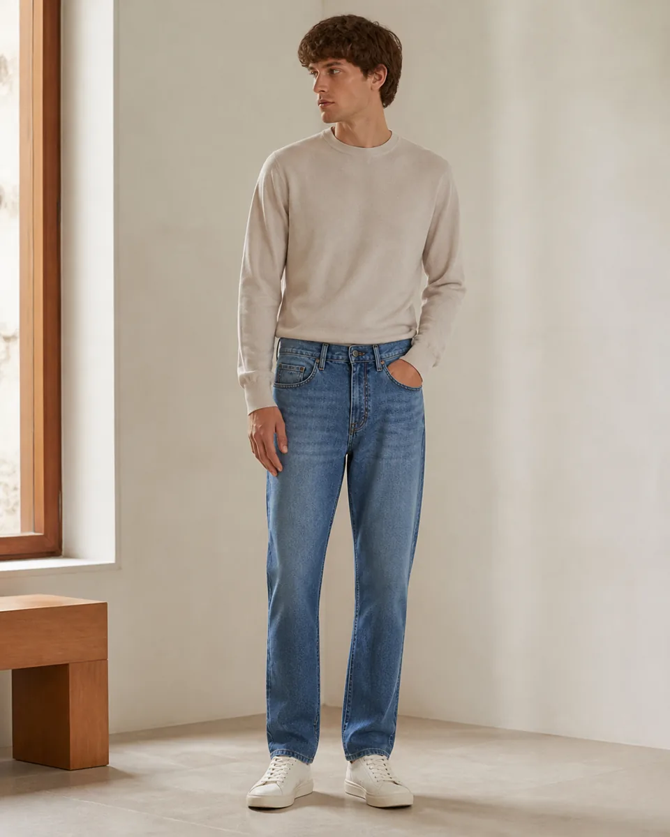 Light-Blue 5 PKT Denim Long Pant, Lifestyle Campaign