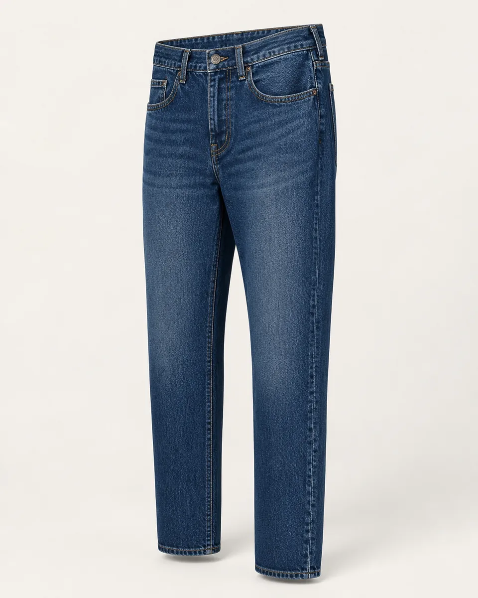 Medium-Blue 5 PKT Denim Long Pant, Front Three Quarter Catalog