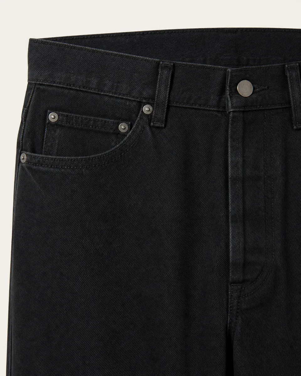 Black 5 PKT Denim Long Pant, Detail Waist Pocket Wash