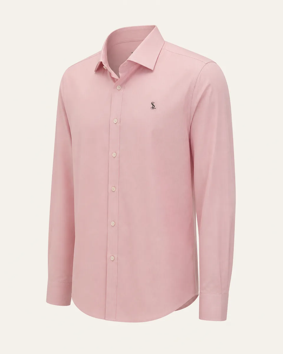 Pink Long-Sleeve Shirt, Front Three Quarter Catalog