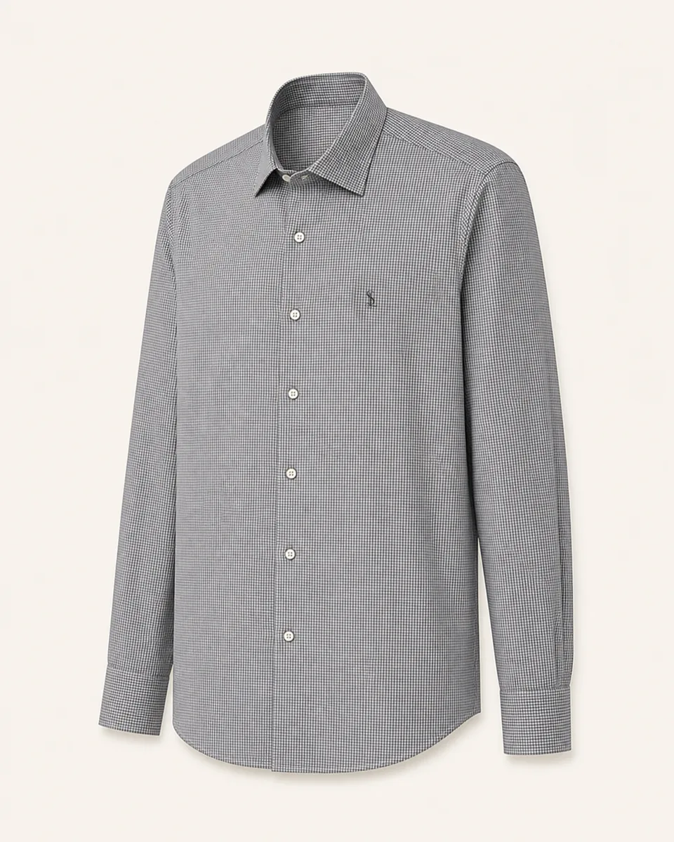 Micro-Check Dress Shirt, three quarter catalog