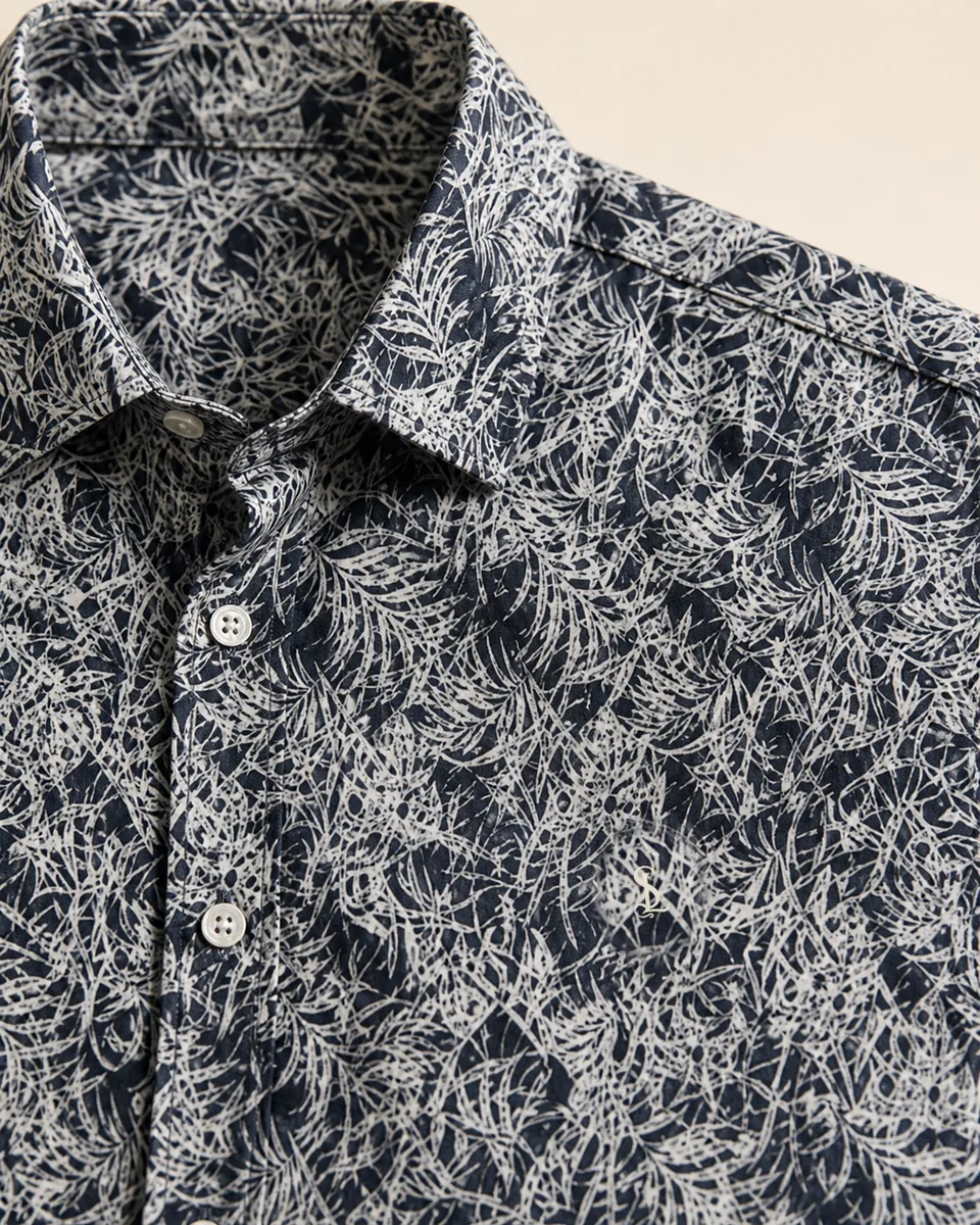 Botanical Shirt, detail collar monogram