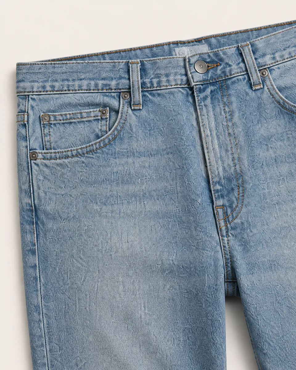 Relaxed Light-Wash Jean, front detail