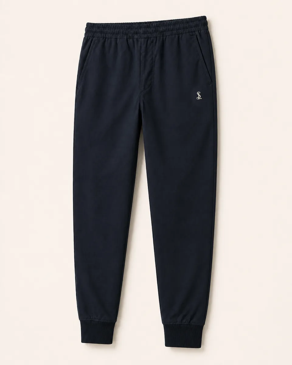 Navy Jogger, front three quarter