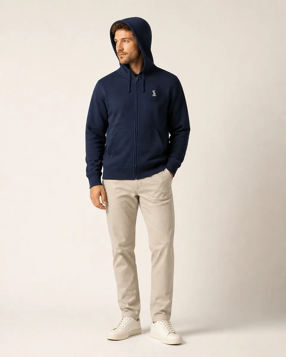 Full-Zip Hoodie, on model studio