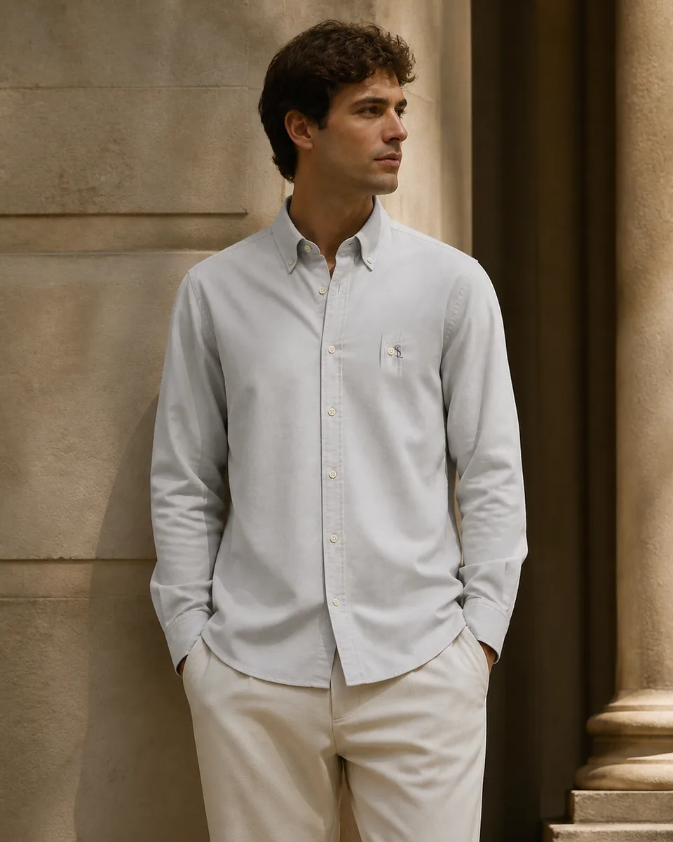 Light-Gray Button-Down, lifestyle campaign