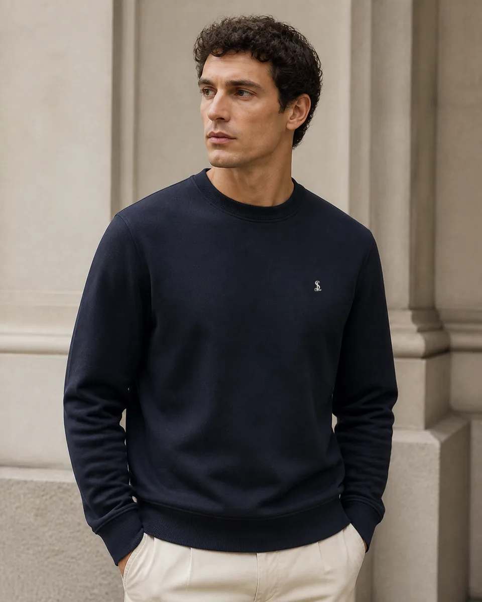 Navy Crewneck, lifestyle campaign
