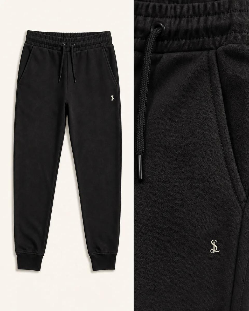 Black Jogger, front detail