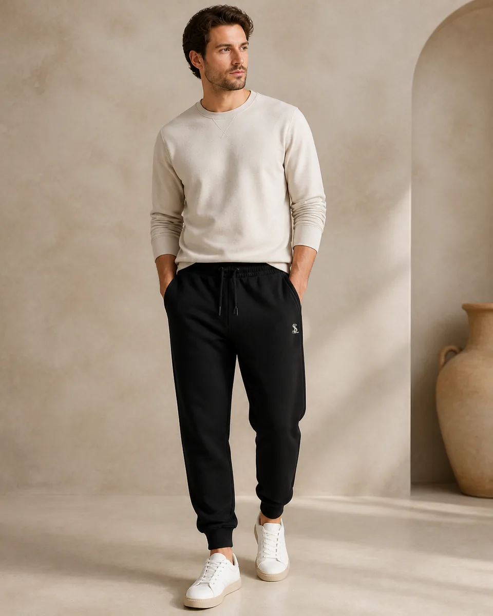 Black Jogger, front model lifestyle