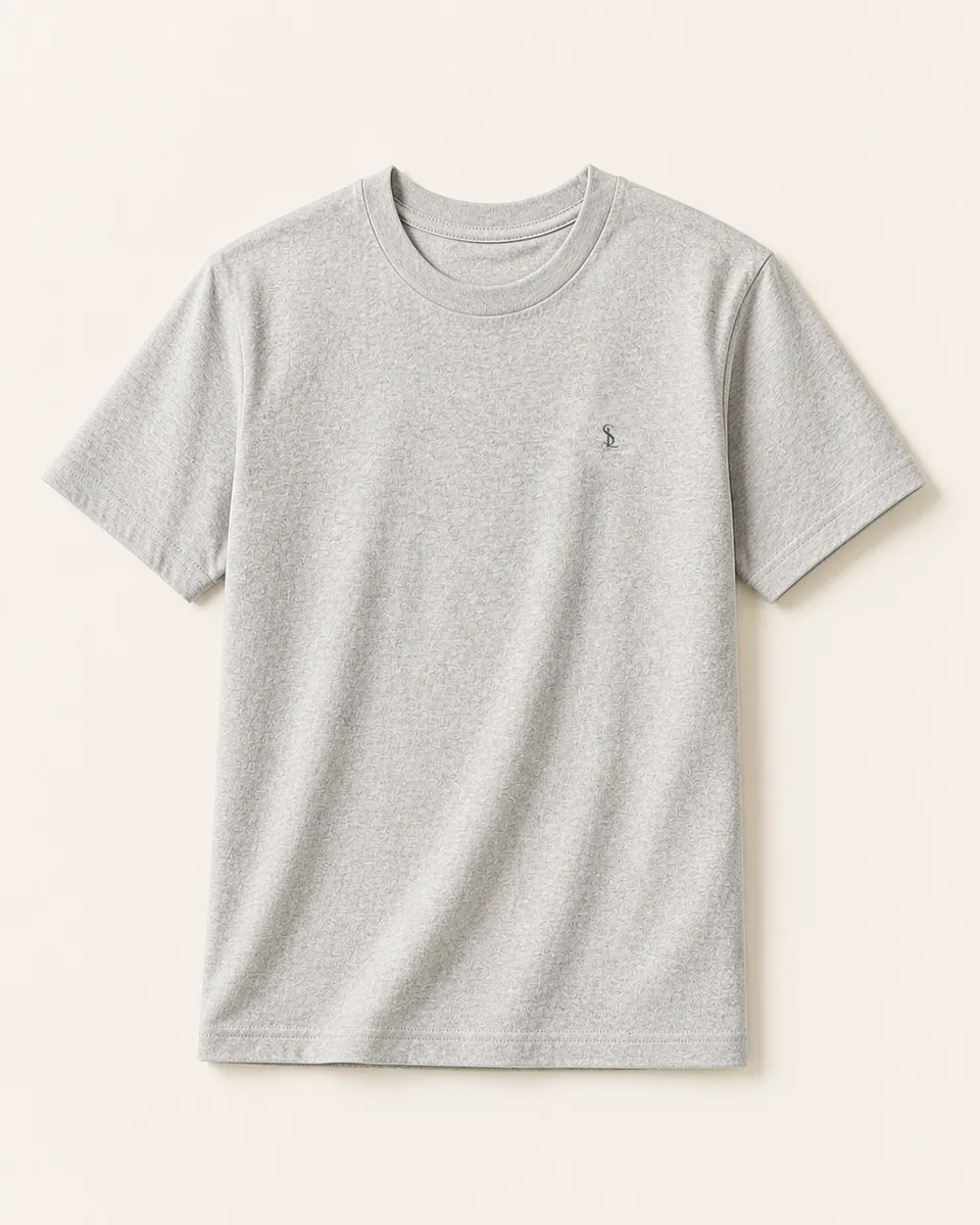 Heather-Gray Tee, three quarter catalog