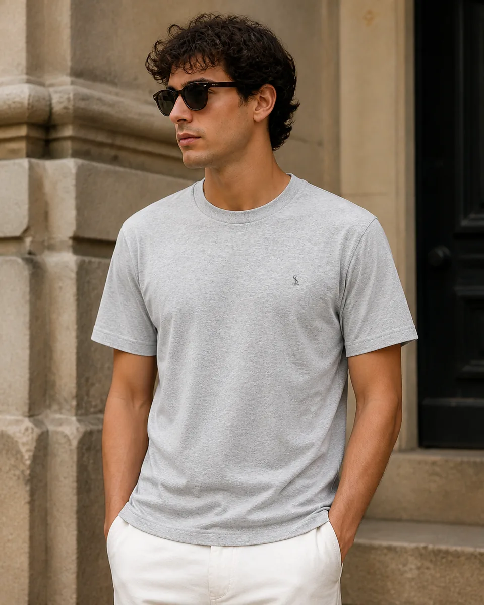 Heather-Gray Tee, lifestyle campaign