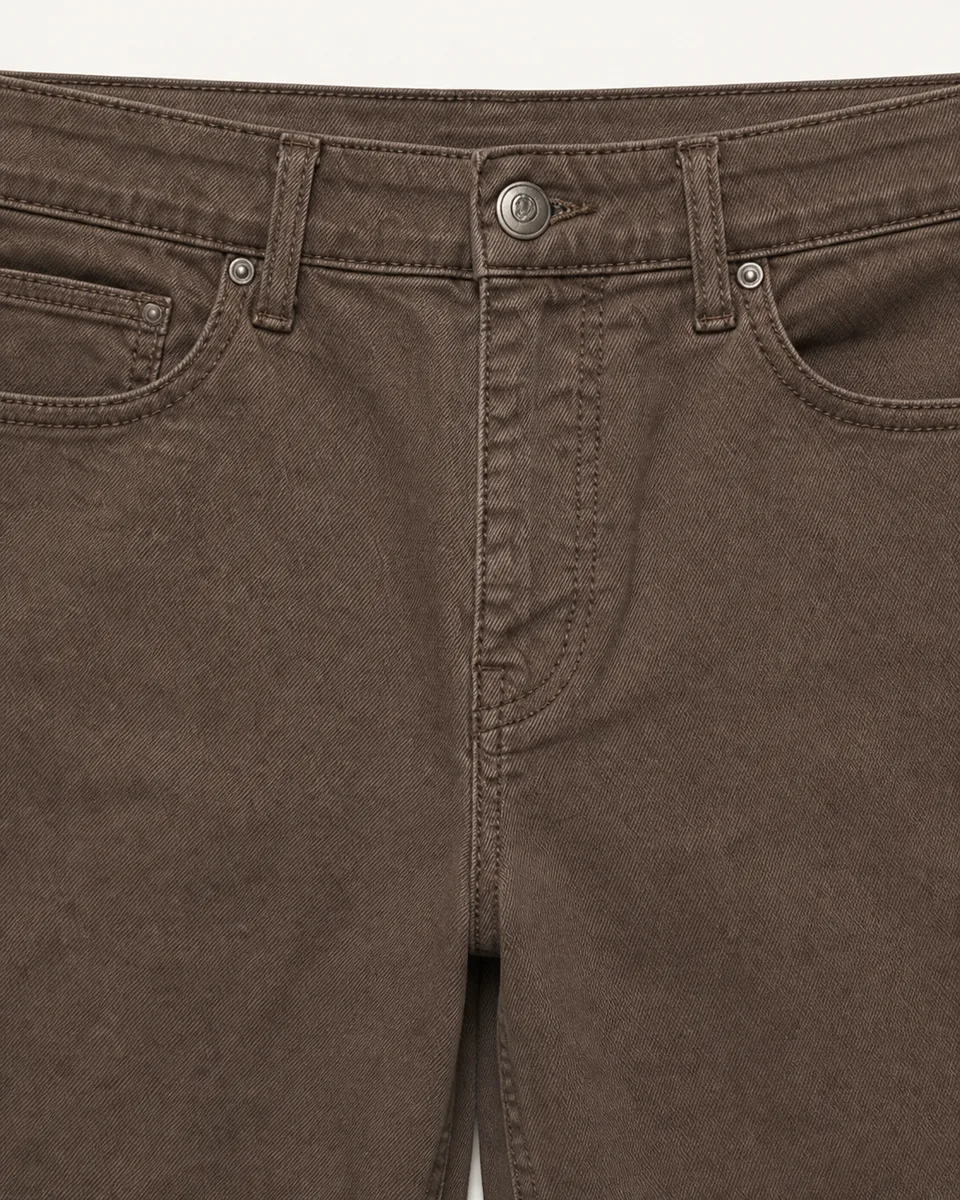 Warm-Brown Chino, front detail