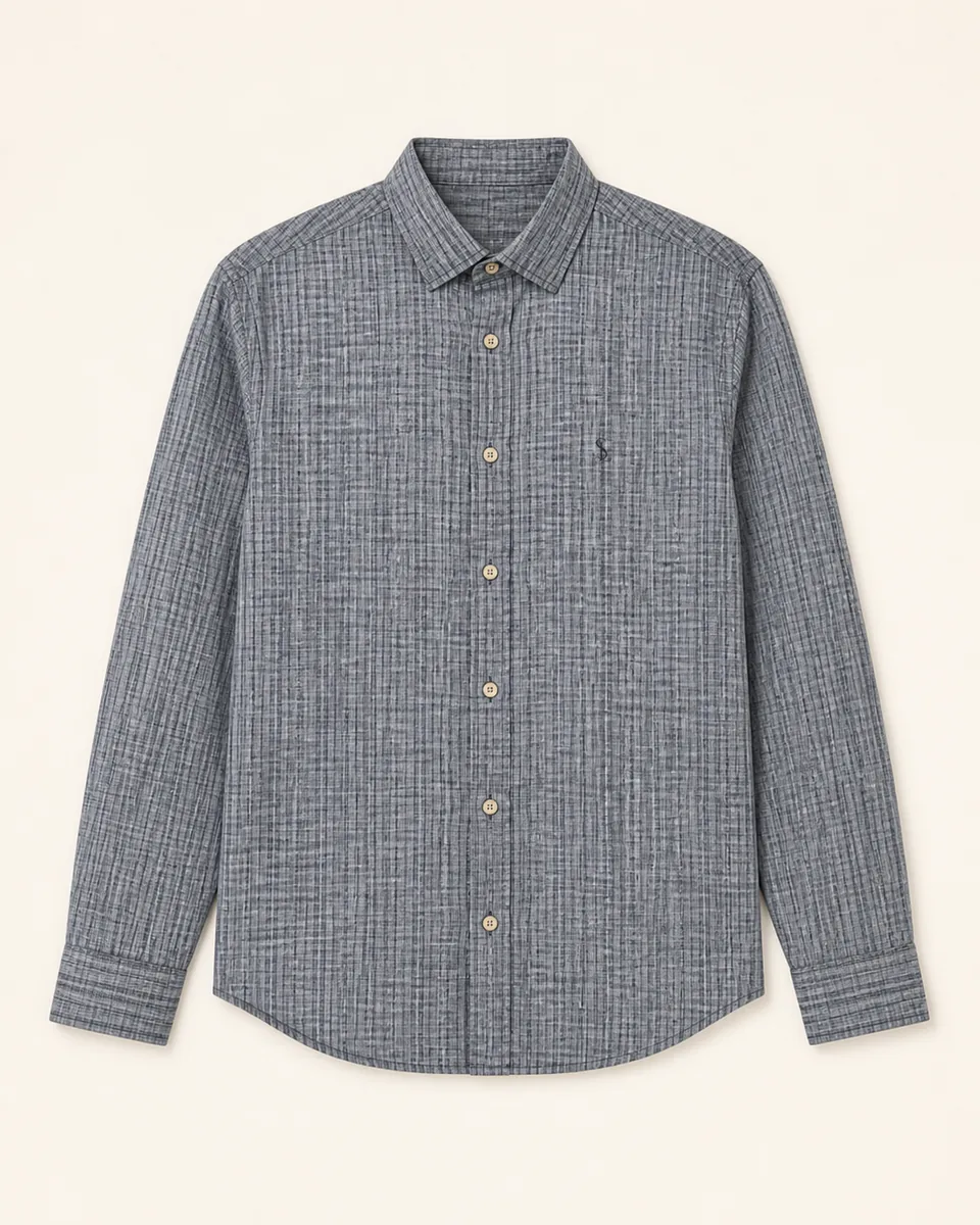 Blue-Gray Check Shirt