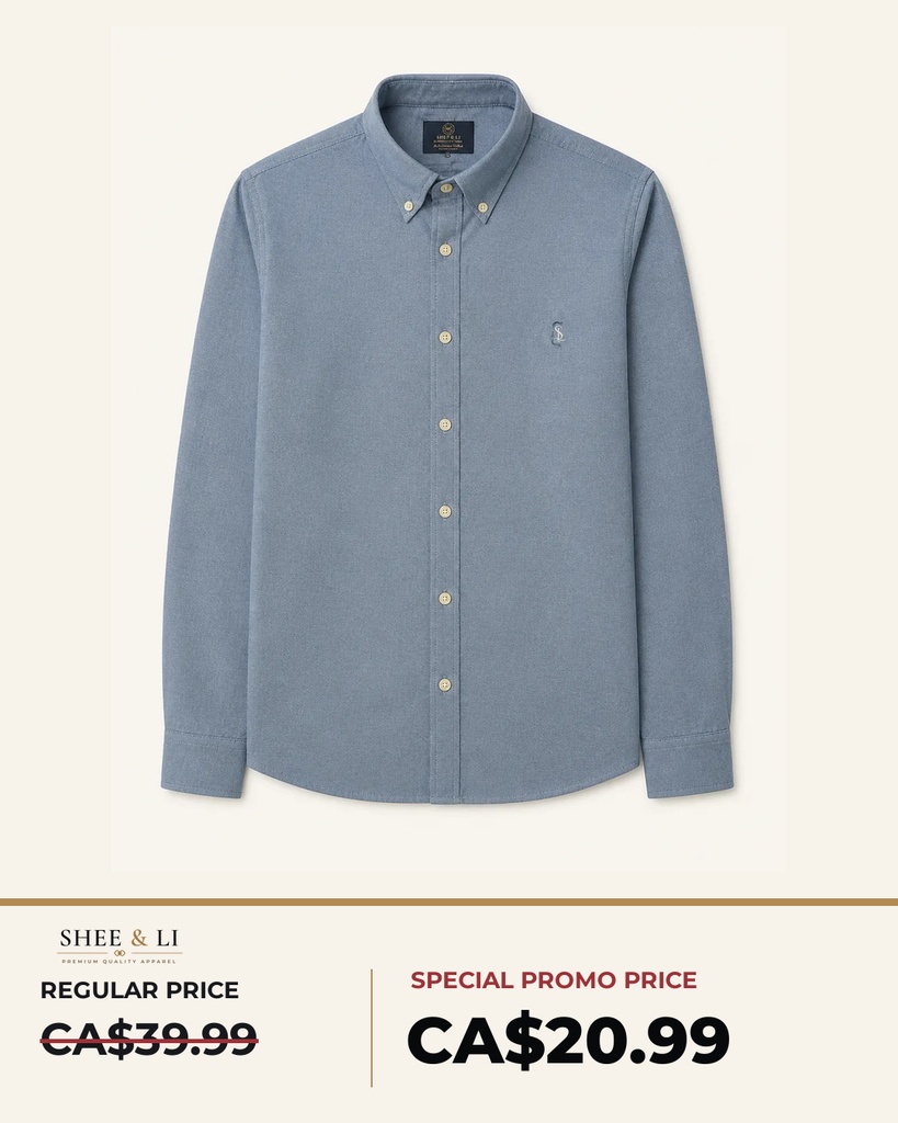 Dark-Blue Oxford Shirt 01