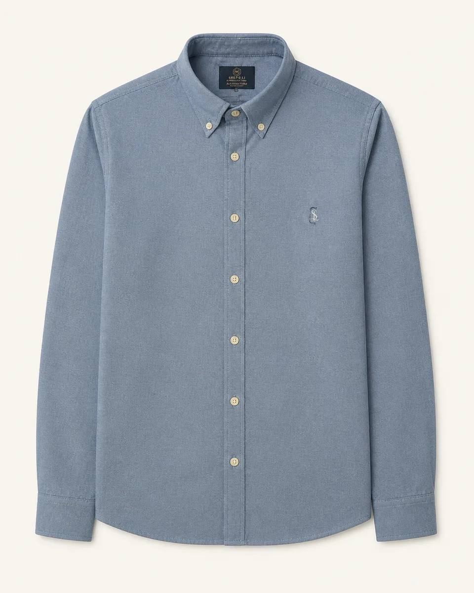 Dark-Blue Oxford Shirt 02