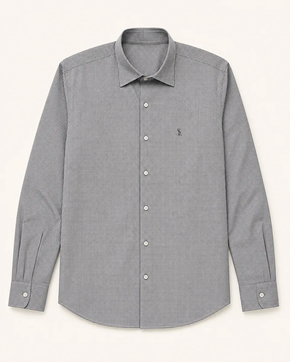 Micro-Check Dress Shirt