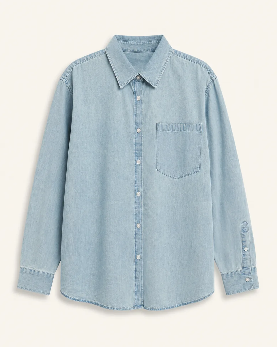 Denim Button-Up Shirt